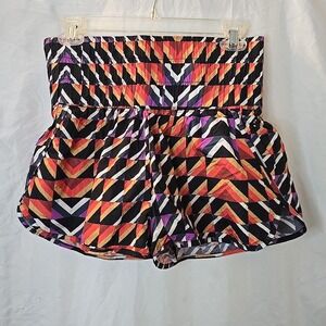 Free People FP Movement The Way Home Shorts Black Orange Purple Lined Size M